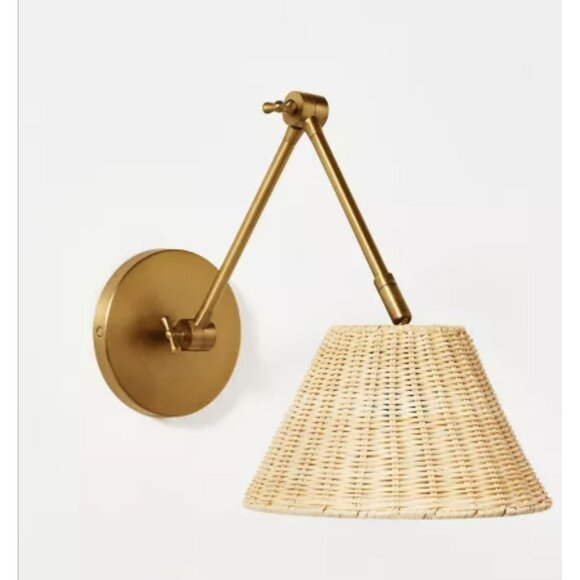 Rattan Wall Sconce Brass (Includes LED Light Bulb) - Threshold™ - Picture 1 of 5